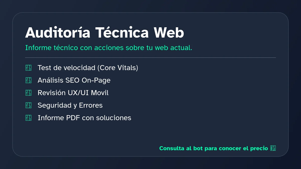 Infografía explicativa de Auditoría Técnica Web
